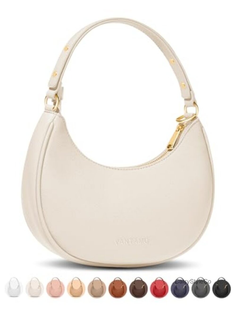 PU Leather Half Moon Clutch RFID Crossbody with Anti-Theft Clip